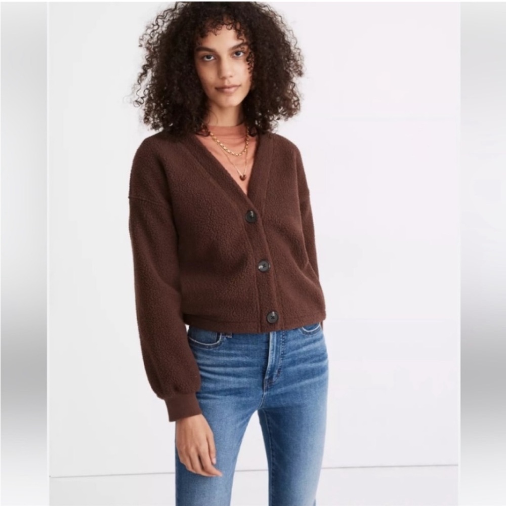 Madewell (Re)sourced Fleece Crop Cardigan